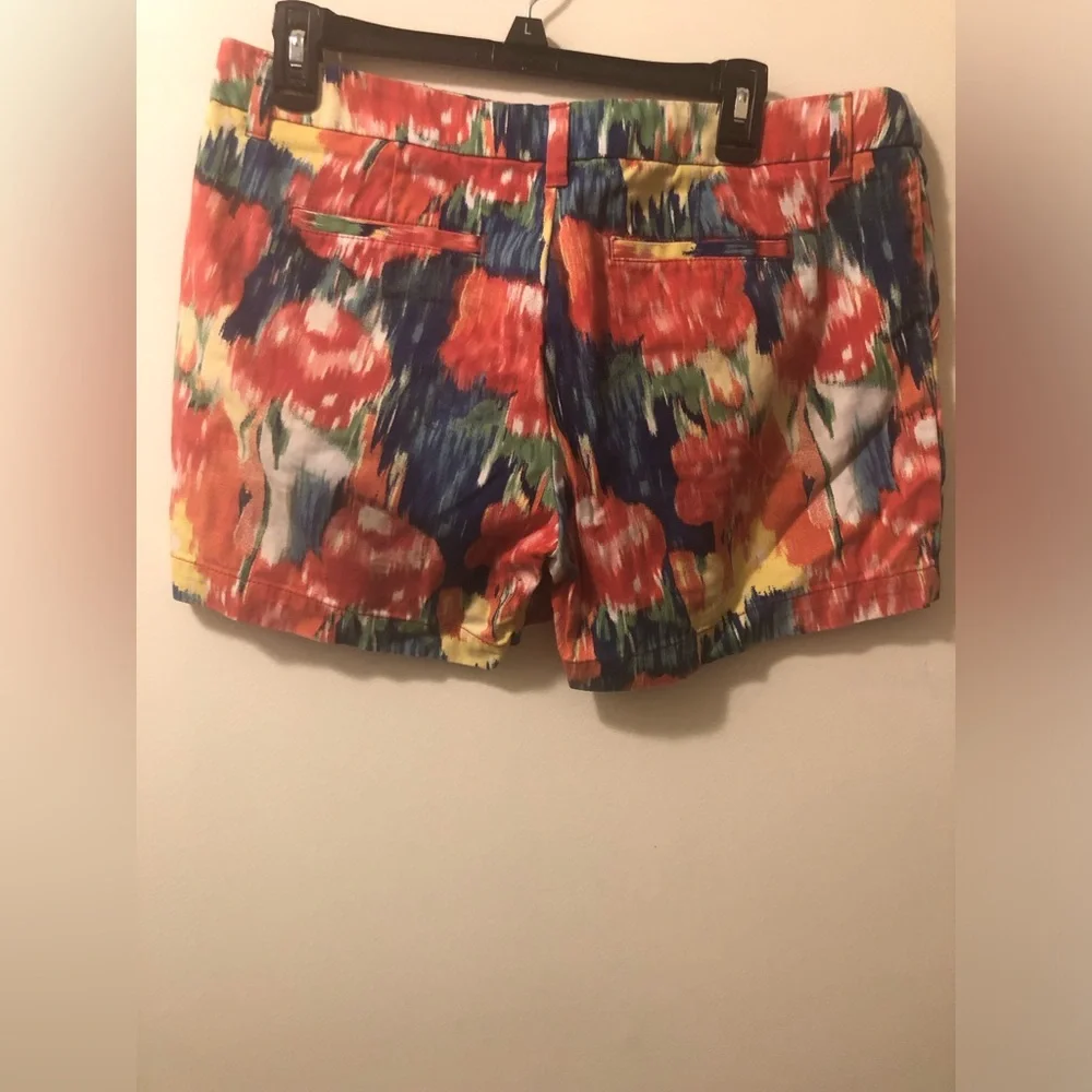 Merona Vibrant Floral Print Women’s Bermuda Shorts - Orange & Blue